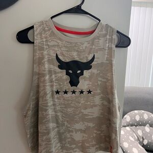 Under Armour Beige Camo Muscle Tee